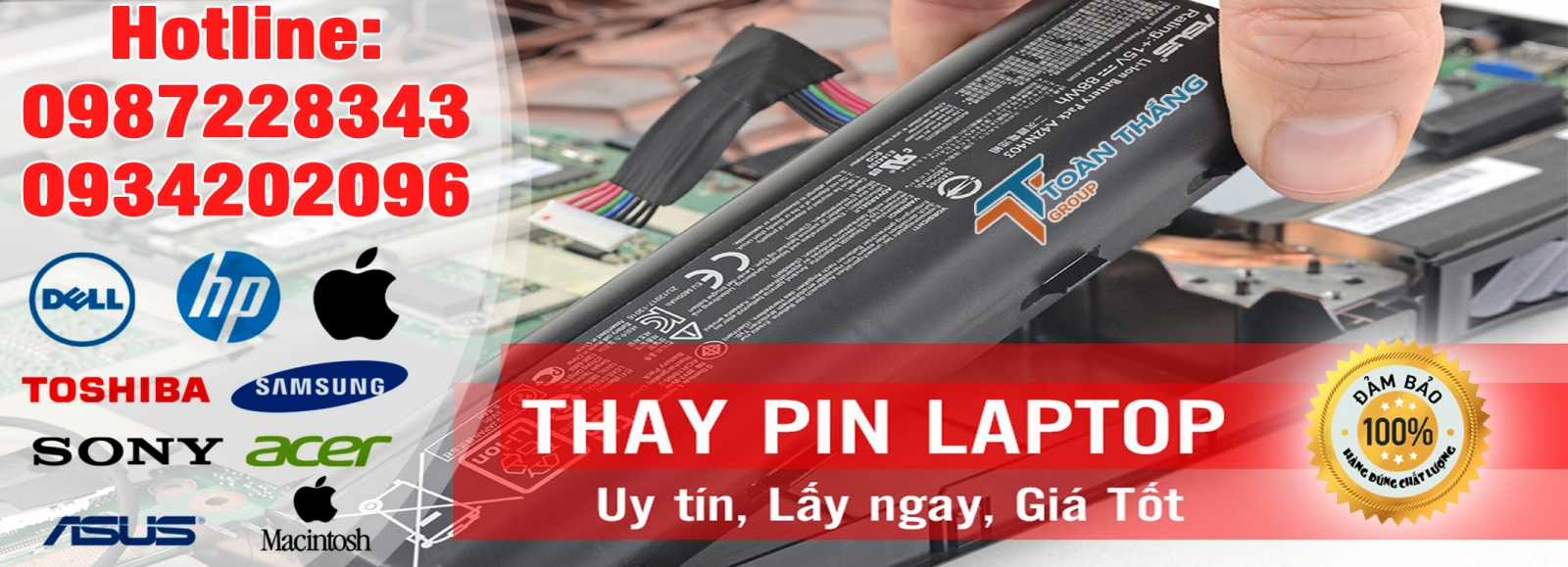 Công Ty Dịch Vụ Thay Pin Laptop Tận Nơi Quận TPHCM Uy Tín Chính Hãng